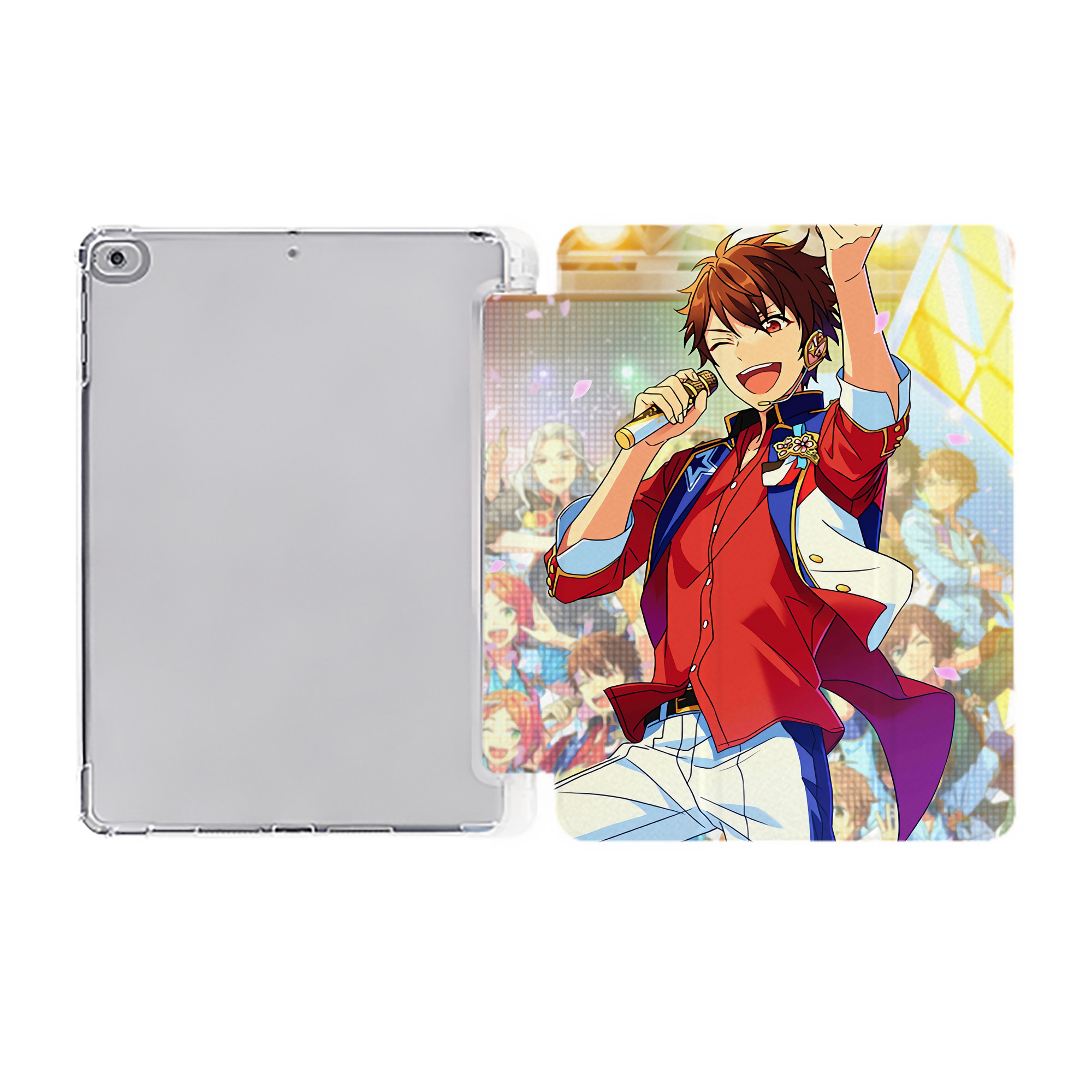 （画像用） あんさんぶるスターズ! Ensemble Stars IPad ケース ペン収納付き 三つ折りスタンド PUレザー×シリコン 対応機種9.5/10.5/10.9インチ